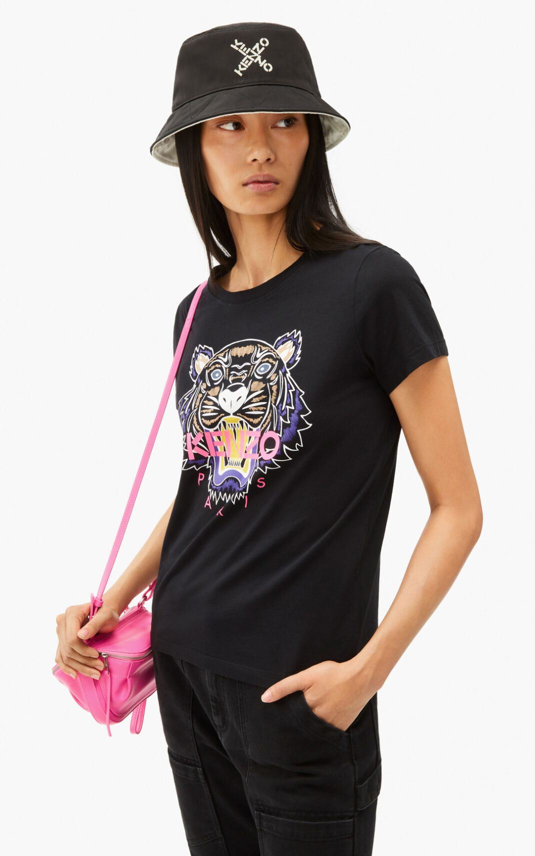 Kenzo Tiger Camisetas Mujer Negras | 1827345-XN